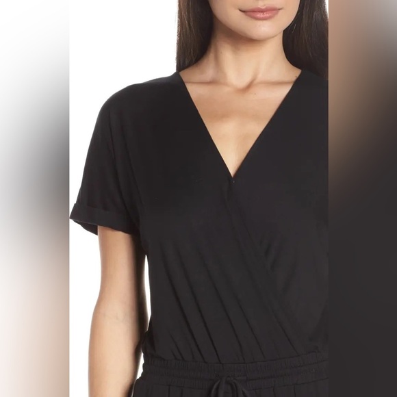 Chelsea 28 Jersey Knit Soft Jumpsuits Lounge Faux Wrap Classic Modern Minimalist - Picture 5 of 10